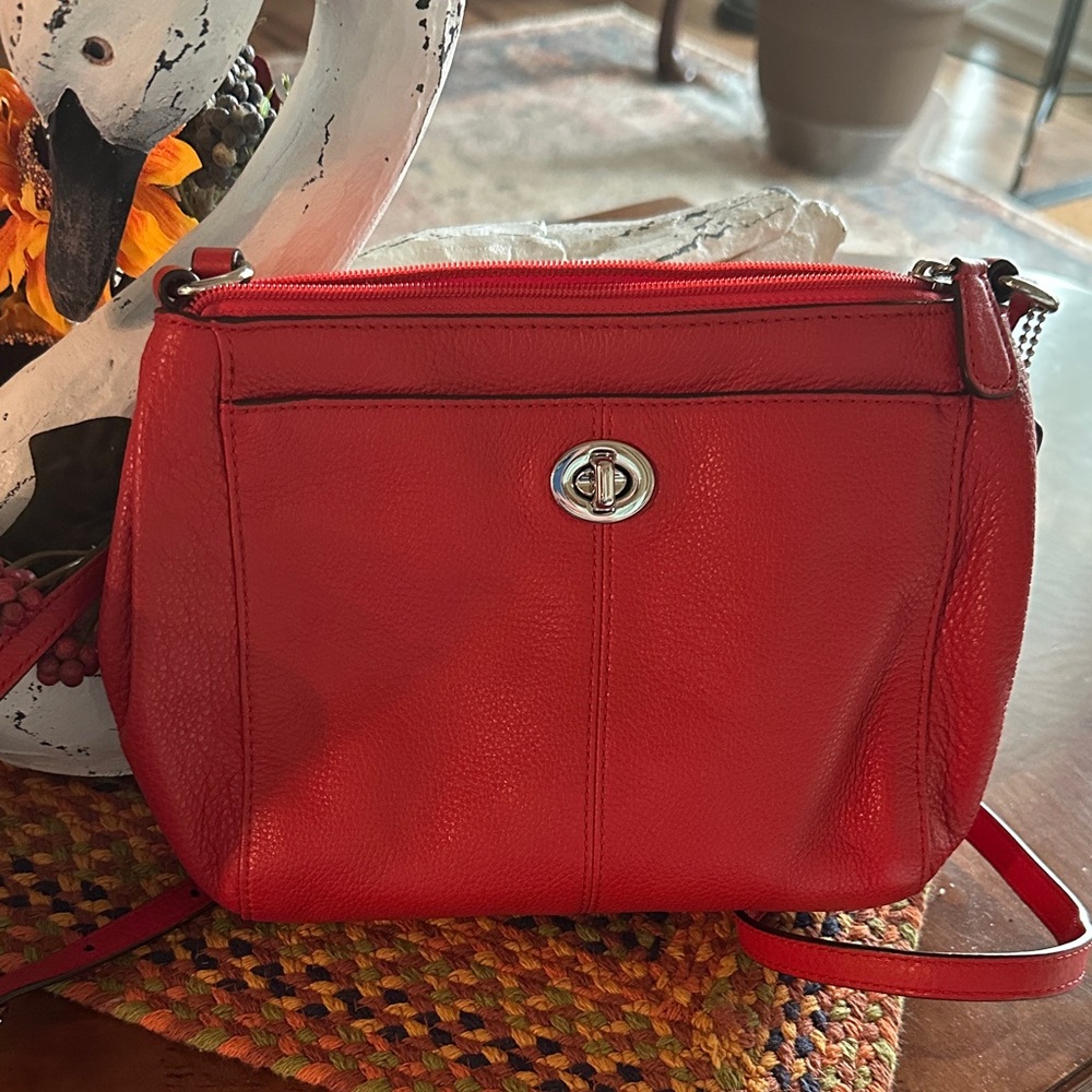 Coach Small Red Leather Crossbody Bag